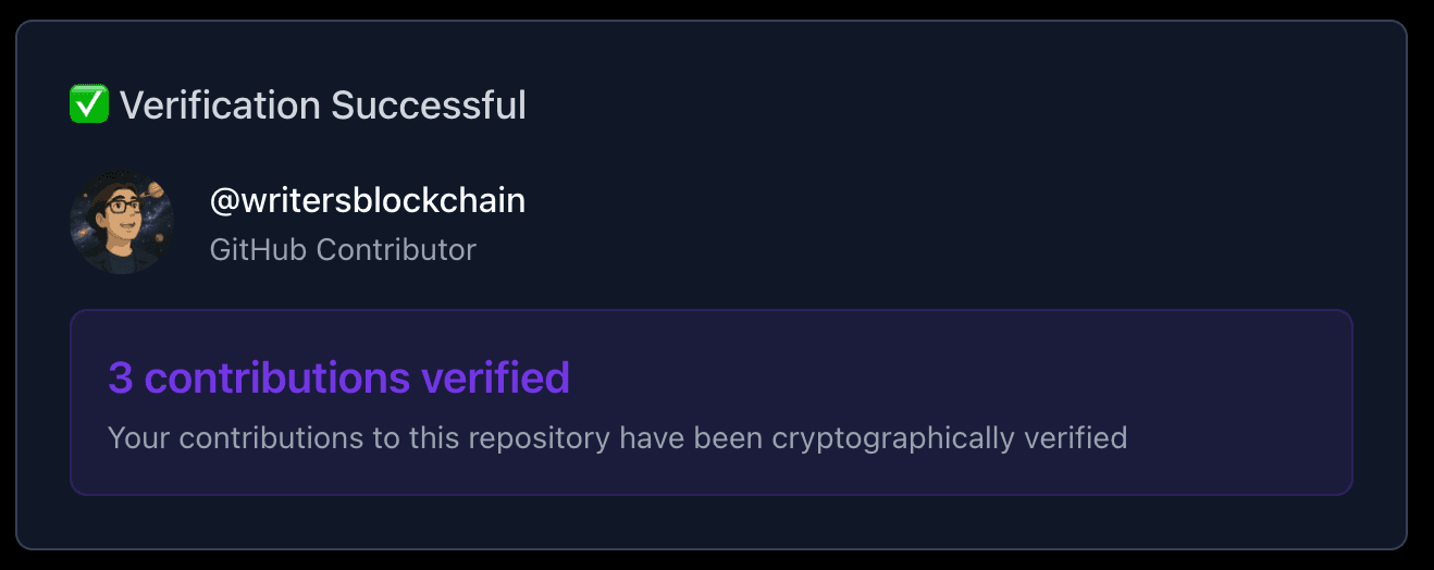 GitHub Verification Success